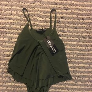 BOOHOO Body suit in Olive Green